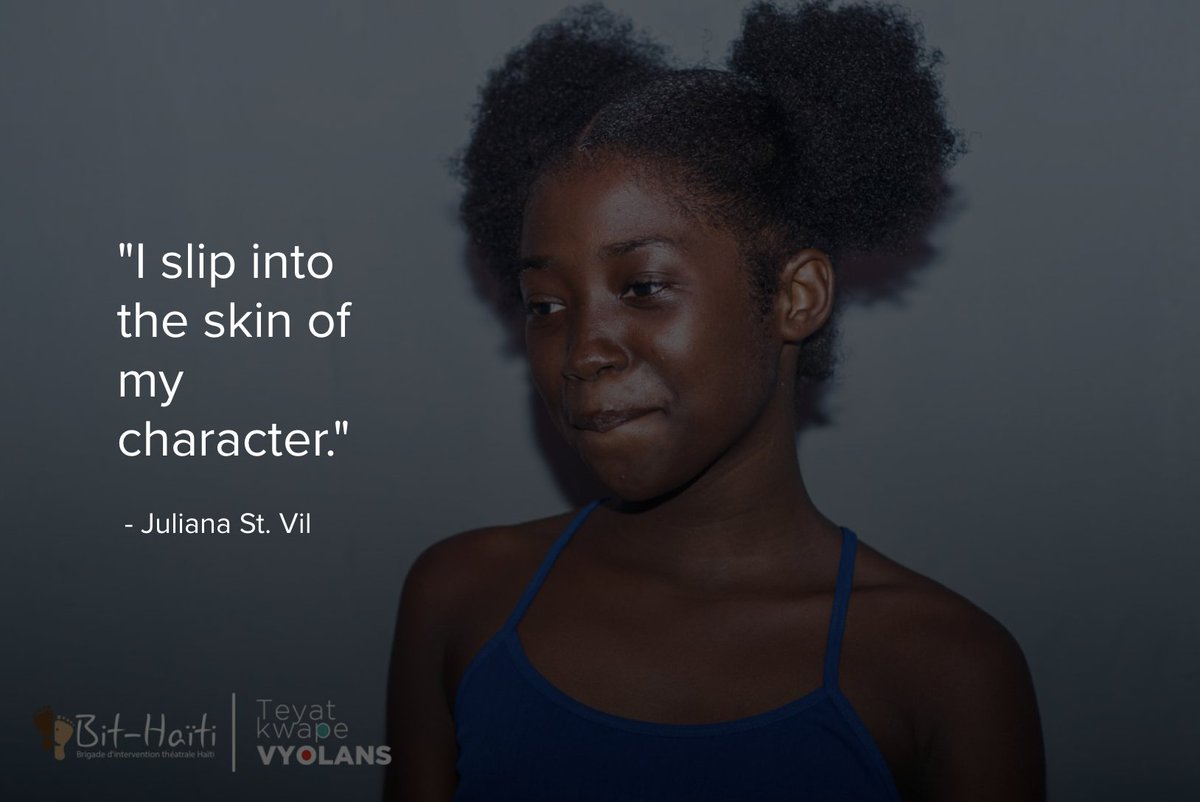 UNDP's tweet image. For Juliana and her friends, shouting is a form of therapy. These students, enrolled in a drama school in Haiti, have chosen this art form as an escape.
On #DayOfTheGirl, explore how children like Juliana are using theater as an artistic outlet. go.undp.org/48L
