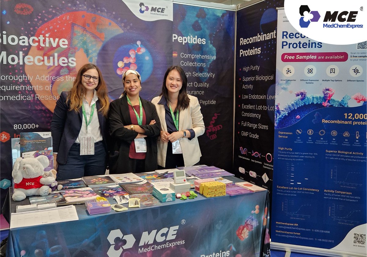MedChemExpress's tweet image. 🤝MedChemExpress on the Move in France | #Microbes 2025
Thank you to everyone who met and exchanged with us during this inspiring event!
We were thrilled to share our microbiology research solutions and unveil our limited “#Pink #October” goodies 💗 supporting breast cancer…