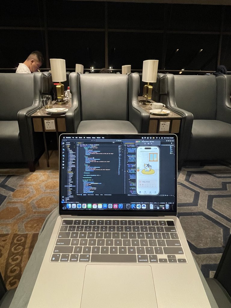 averycode's tweet image. Day 41 of building a mental health app 

☑️ Worked on caching between flights

One of my favorite things about indie hacking is the freedom to build from anywhere