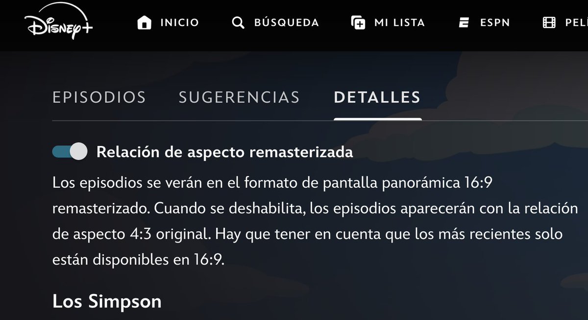 Recordatorio que deben de desactivar esta opción si ven Los Simpsons en Disney +