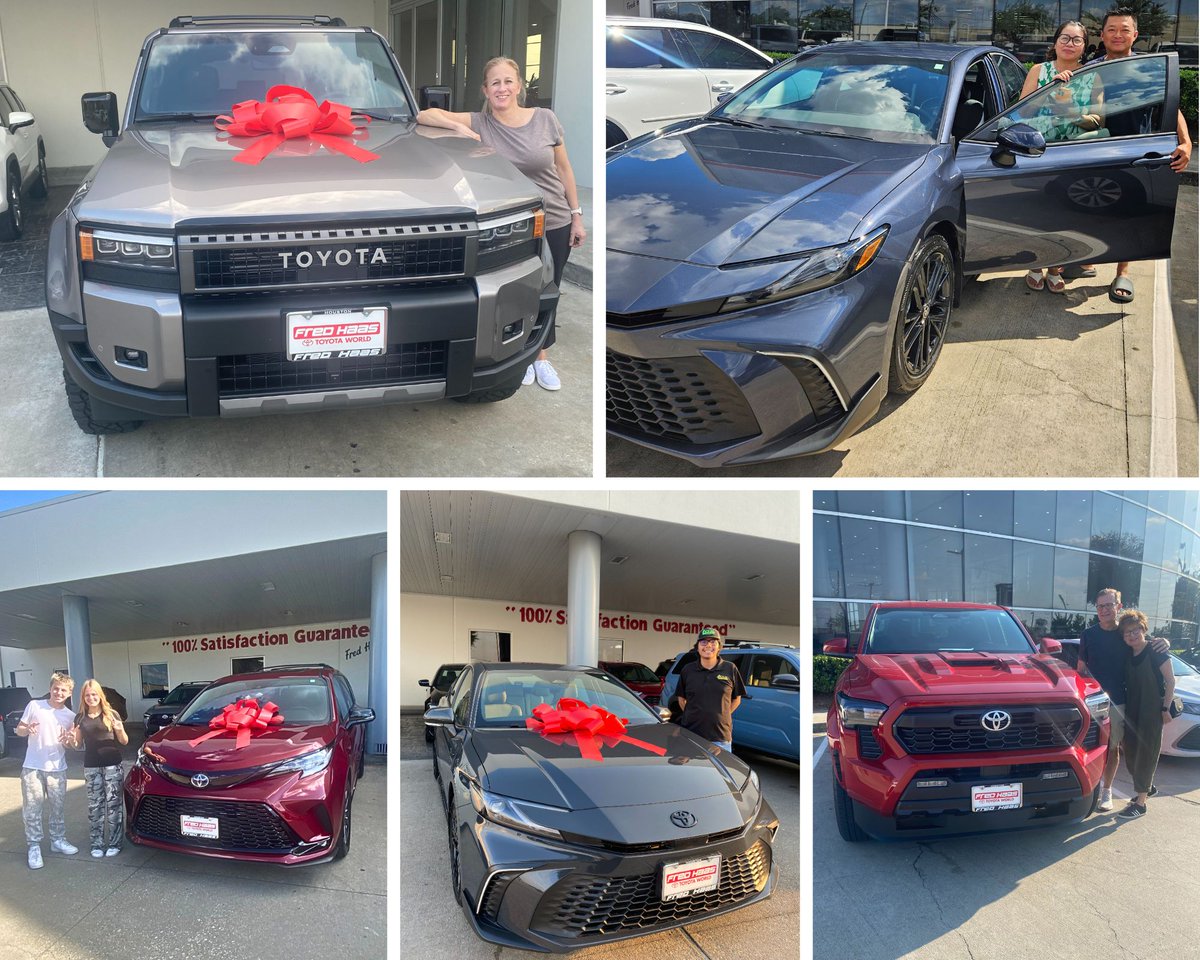 fredhaastoyota's tweet image. Happy Friday and happy travels! 🚗✨ Thanks for choosing us as your new (or new to you!) vehicle destination: Christopher T, Michael H, Milagro R D M, Nicolas L E, Nixon H M, Orlando F M, Penelope V, Richard P, Stephanie C, and Susan B. 🎉 #HappyCustomers #Houston #SpringTX