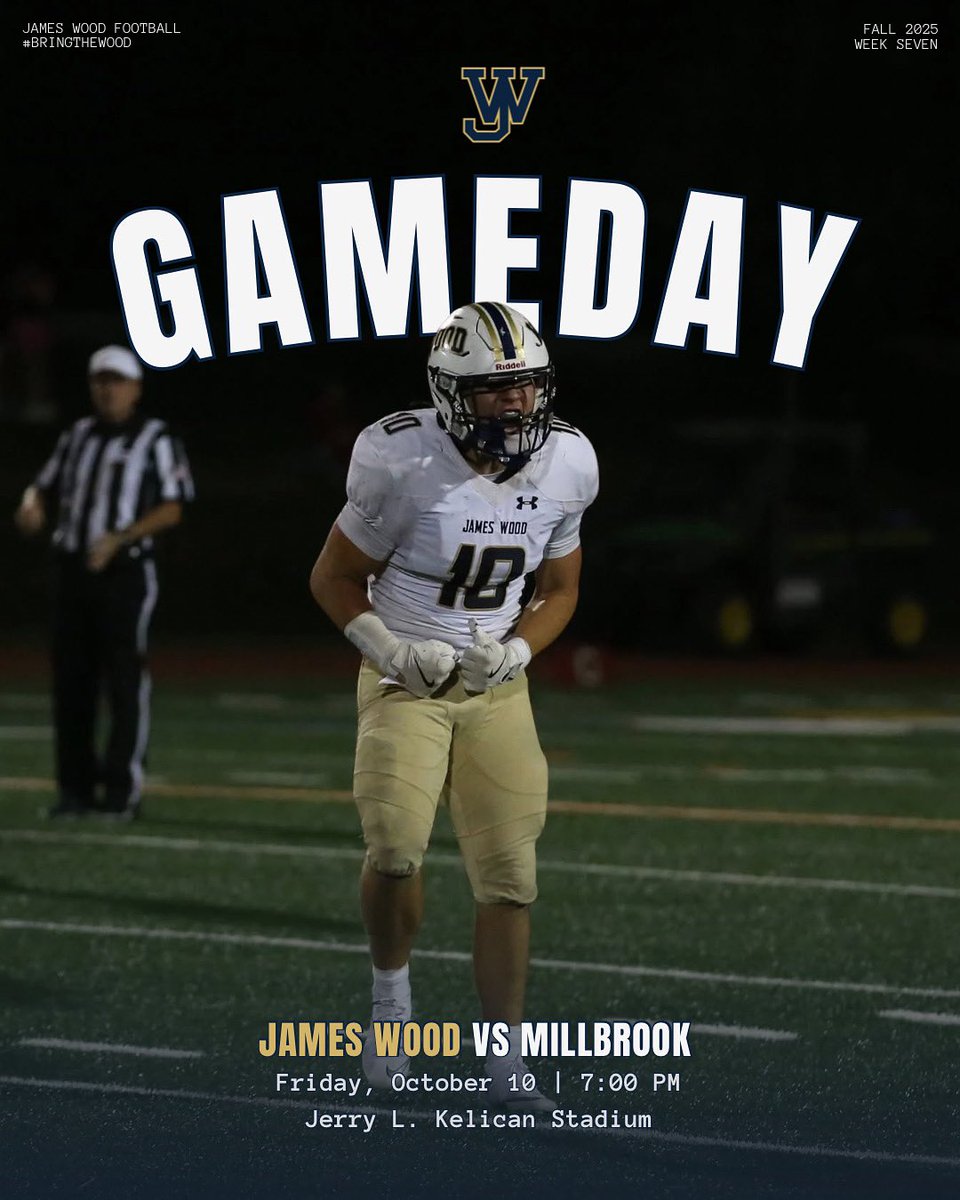 JamesWoodFB's tweet photo. The Grind Donโt Stop
๐ Millbrook
๐ 7 PM
๐๏ธ Donald H Shirley Stadium
#BringTheWood | #WeekSeven https://t.co/Ta2C66fSu7