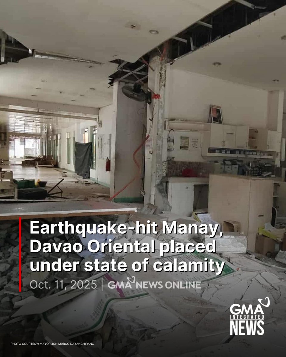 The Municipality of Manay in Davao Oriental has declared a state of calamity following the two earthquakes that hit off the town on Friday.

The earthquake affected all 17 barangays, and as of Friday evening, electricity had not been restored.

Read more: