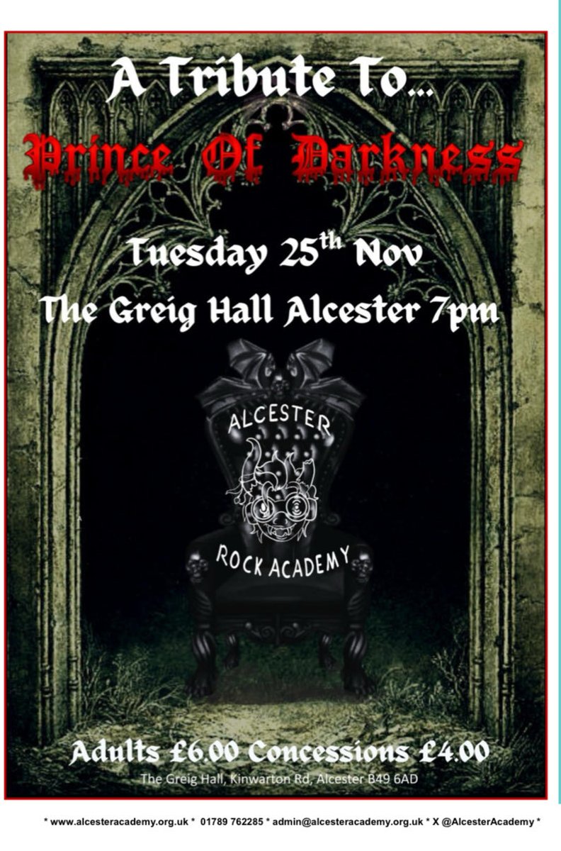 <a href="/MrsSOsbourne/">Sharon Osbourne</a> we are hosting a tribute to <a href="/OzzyOsbourne/">Ozzy Osbourne</a> in the Midlands if you are able to join us… I appreciate that this is a long shot. Our students would love you to be there with the family. 🦇🦇
