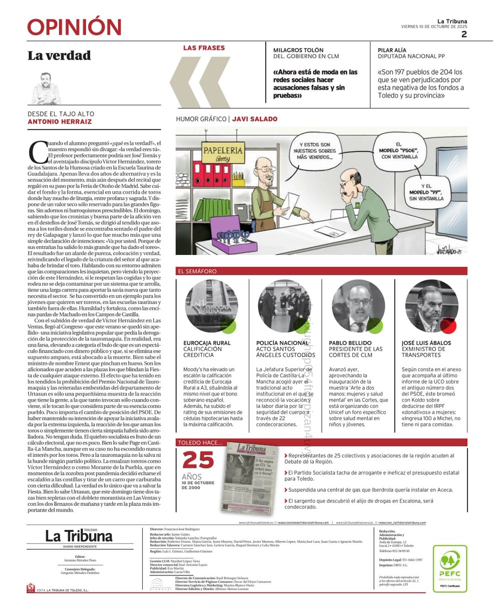 La verdad. De José Tomás a Víctor Hernández y la ILP antitaurina fallida.

<a href="/ftorodelidia/">Fundación Toro Lidia</a>
<a href="/sixtonaranjo/">Sixto Naranjo</a>
<a href="/ManoloMoles/">Manolo Molés</a>

latribunadeguadalajara.es/opinion/z4e795…