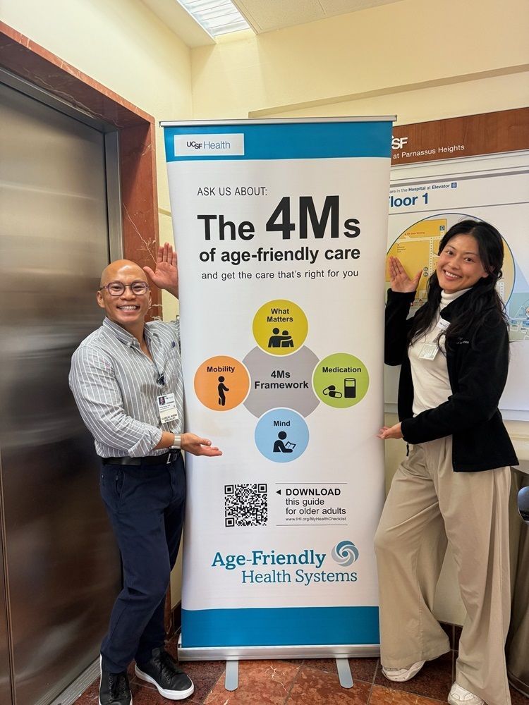 UCSFGeriatrics's tweet image. The Age-Friendly Health System team has installed new 4Ms banners at Parnassus Hospital! These highlight care that matters most to older adults as we prepare for upcoming CMS quality metrics. #AgeFriendlyCare