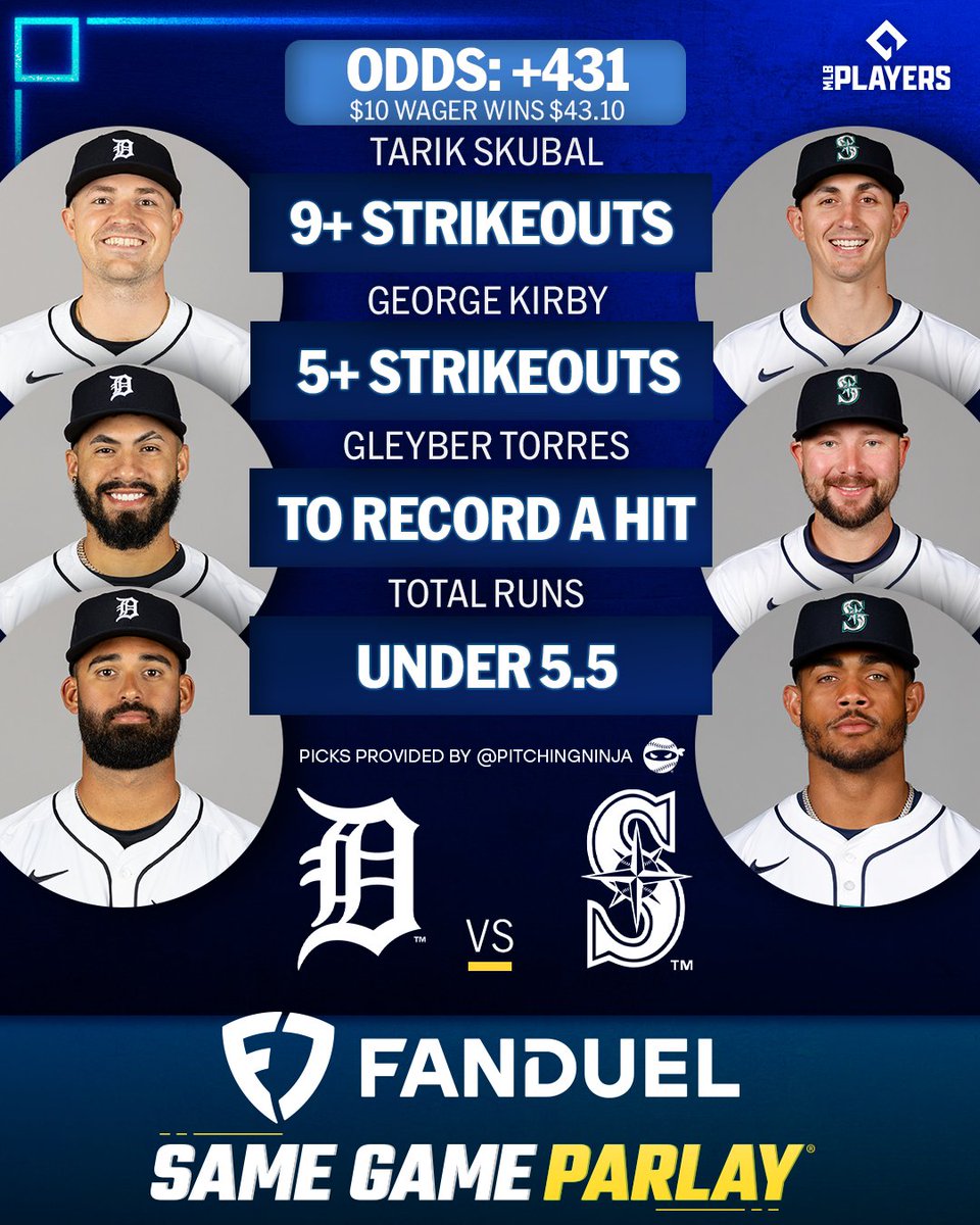 MLB Picks (@mlbpicks) on Twitter photo The @Tigers and <a href="/Mariners/">Seattle Mariners</a> play a winner-take-all #ALDS Game 5!
Odds via <a href="/FDSportsbook/">FanDuel Sportsbook</a>, Picks via <a href="/PitchingNinja/">Rob Friedman</a> The @Tigers and <a href="/Mariners/">Seattle Mariners</a> play a winner-take-all #ALDS Game 5!
Odds via <a href="/FDSportsbook/">FanDuel Sportsbook</a>, Picks via <a href="/PitchingNinja/">Rob Friedman</a>