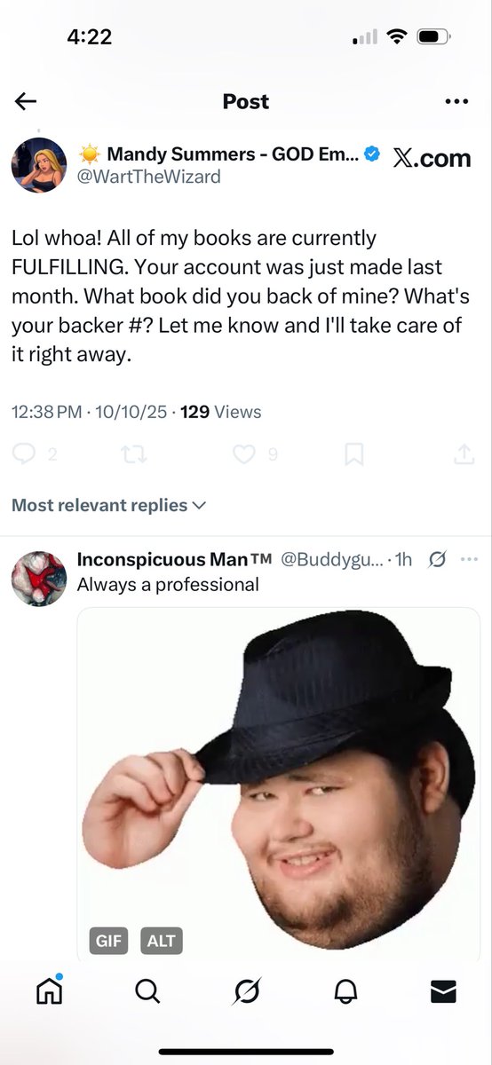 This bitch is mad at YOU for pointing out that she hasn’t delivered the absolute garbage that she promised 🤣