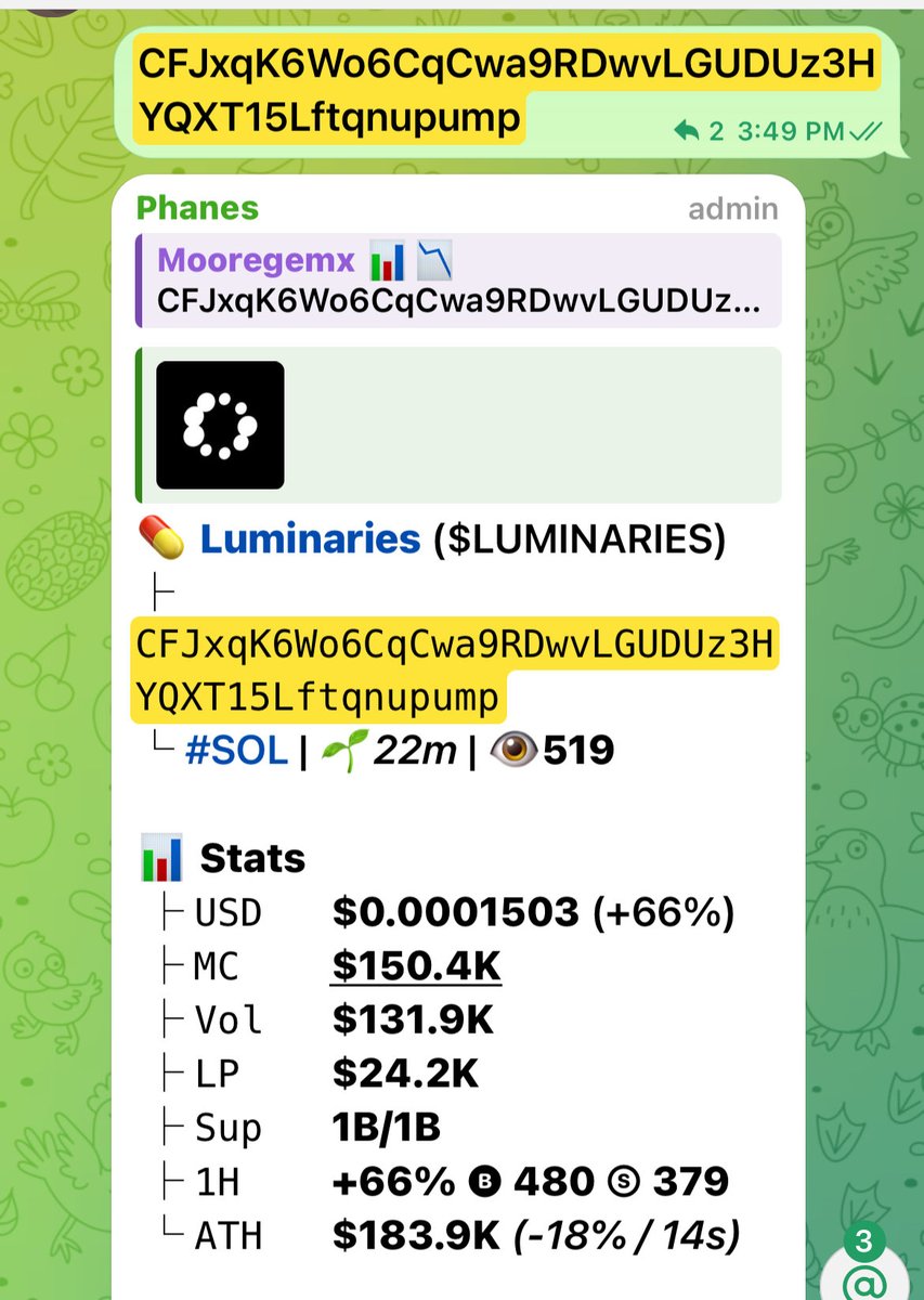 Entry $LUMINARIES

CA> 
CFJxqK6Wo6CqCwa9RDwvLGUDUz3HYQXT15Lftqnupump