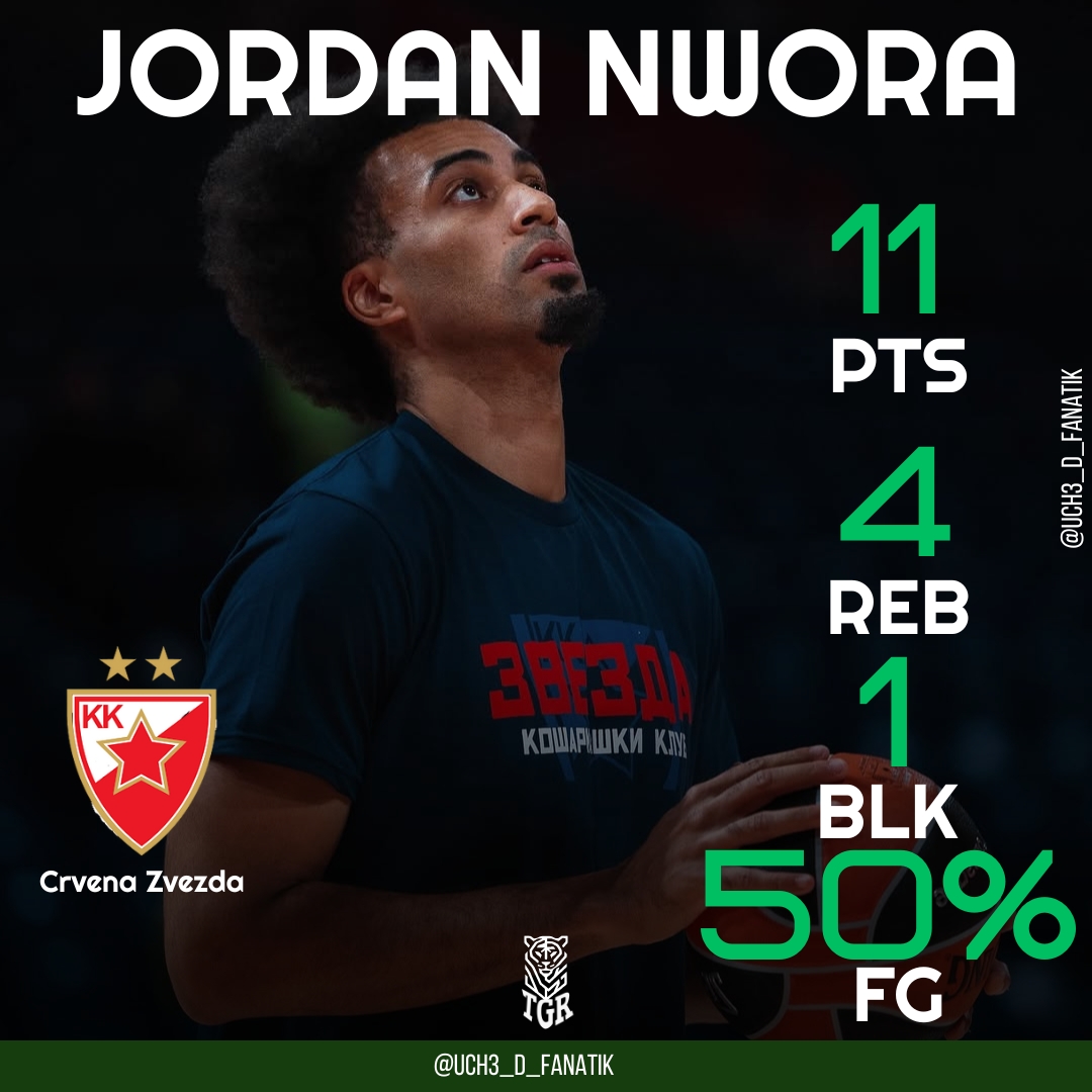 uch3_D_Fanatik's tweet image. Chima Moneke records his 11th @EuroLeague double-double and Jordan Nwora scores double digits as @kkcrvenazvezda picks up their first Euroleague win of the season.

#TGR
#BallChatWithKenny