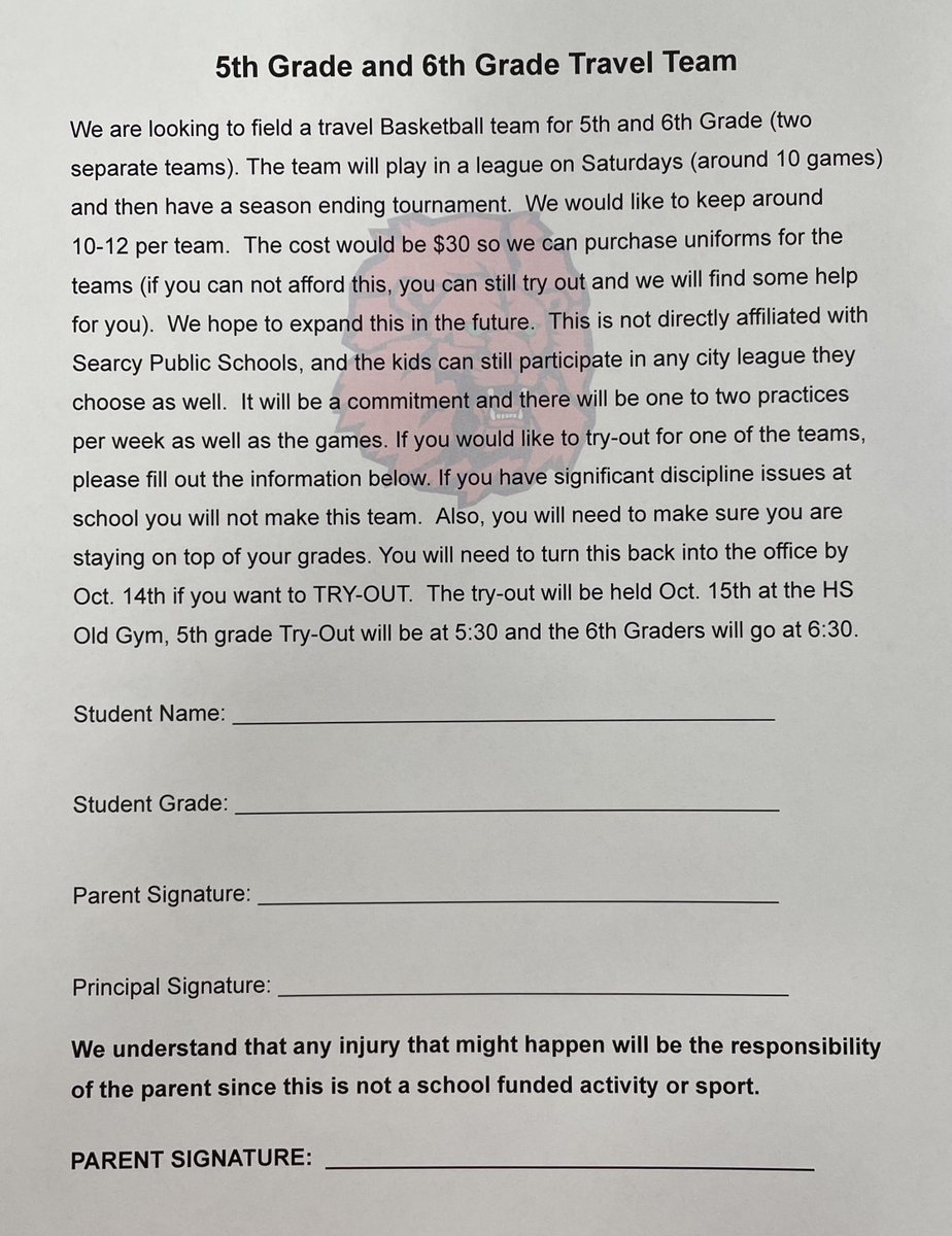 Calling 5th &amp; 6th grade basketball players and families! Check out the new travel basketball team information form!🏀