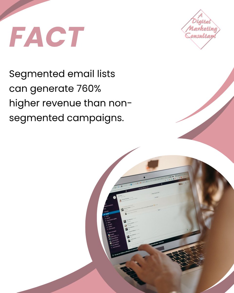 ADigitalMC's tweet image. Segmented email lists can generate 760% higher revenue than non-segmented campaigns.
#EmailSegmentation #MarketingAutomation #CustomerJourney
