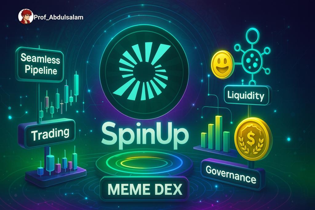 Prof_Abdulsalam's tweet image. Imagine a world where memes aren’t just jokes. They’re financial assets.

@SpinUpZone Meme DEX makes that world real. It’s a trading hub native to meme projects. Fully tied into SpinUp’s launch system.

𝐖𝐡𝐚𝐭 𝐲𝐨𝐮 𝐠𝐞𝐭:
• Seamless listing &amp;amp; launch pipeline for memes 
•…