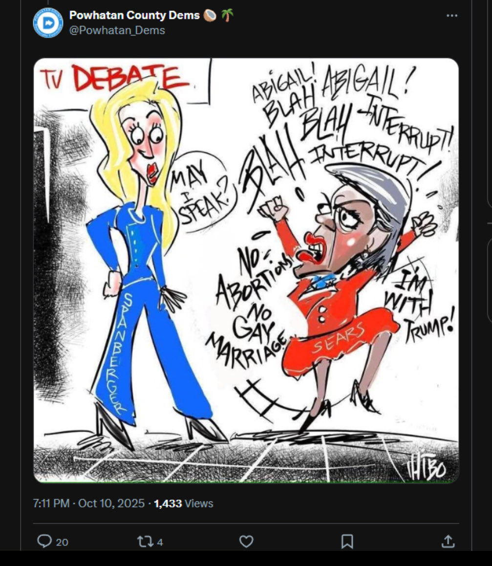 <a href="/Powhatan_Dems/">Powhatan County Dems 🥥 🌴</a> Depicting a proud Black woman - an immigrant, nonetheless - as a screeching monkey to be mocked is the epitome of privilege

And oh, by the way, this is it