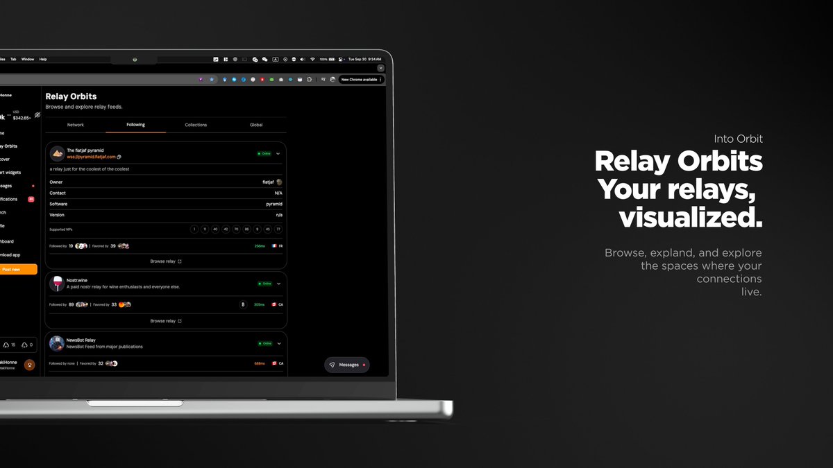YakiHonne's tweet photo. 📷 Relay Orbits — Your relays, visualized.
Navigate the Nostr universe with clarity and control. With Relay Orbits, you can browse, expand, and explore all your connected relays in one unified view -- making it easier than ever to discover and manage your digital spaces.

Simple. Intuitive. Built for the connected explorer.

#RelayOrbits #IntoOrbit #YakiHonne