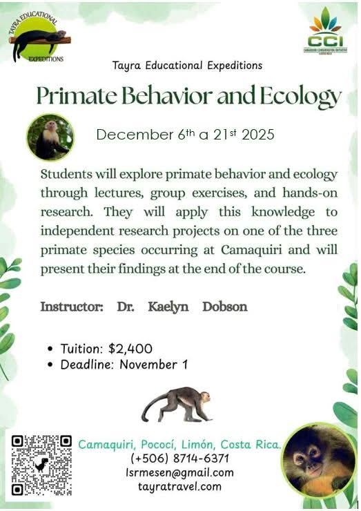 KaelynDobson's tweet photo. #fieldschools #primatology https://t.co/itp619sPSC