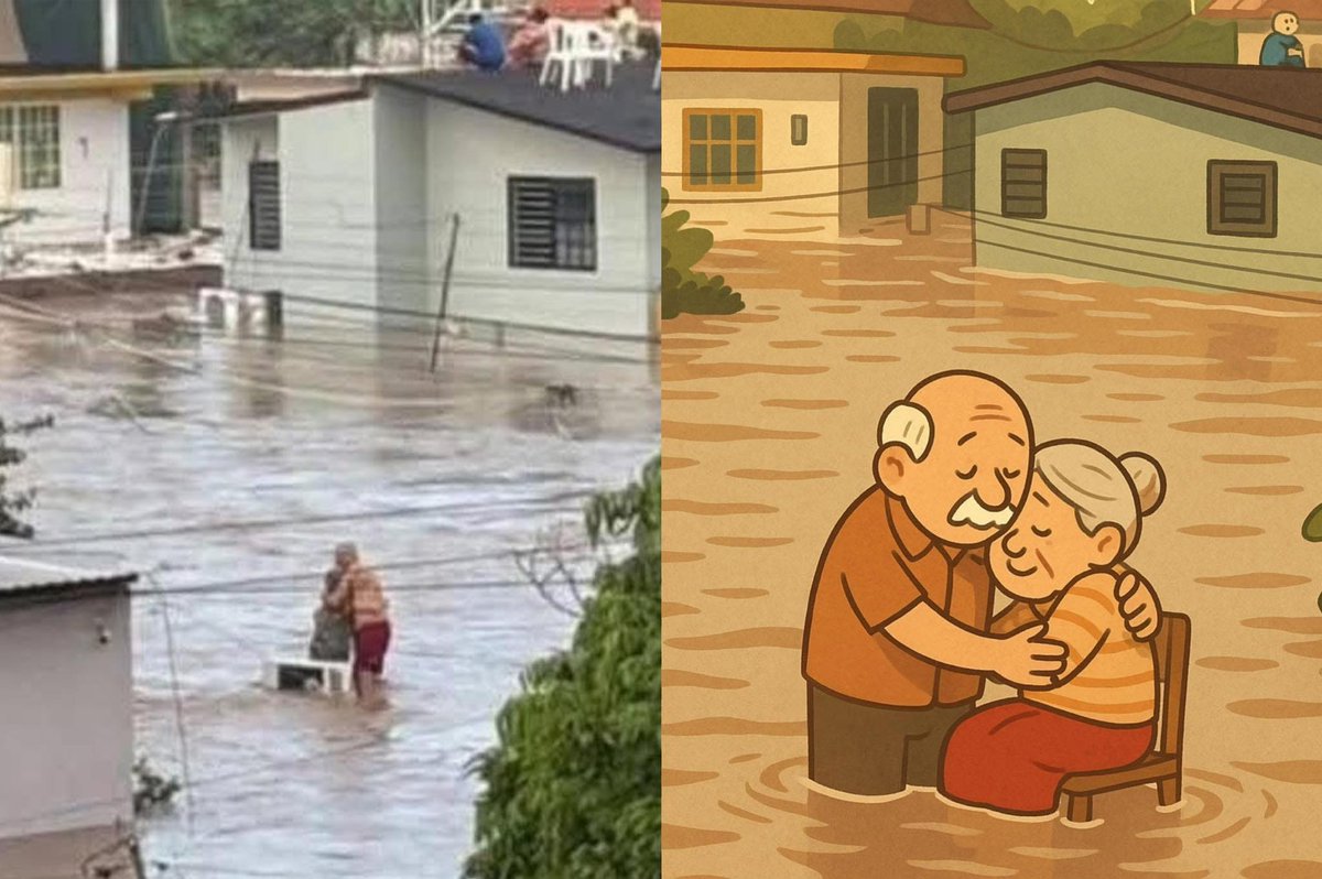 B15Fresnillo's tweet photo. #PozaRica #Veracruz | Imágenes que apachurran el corazón💔
Las fuertes inundaciones han dejado escenas de angustia y fe. Una pareja de abuelitos quedó atrapada entre el agua, y un joven subió al techo de su camioneta para ponerse a salvo, levantó los brazos y pidió a Dios ayuda https://t.co/DNoaPqVk2q