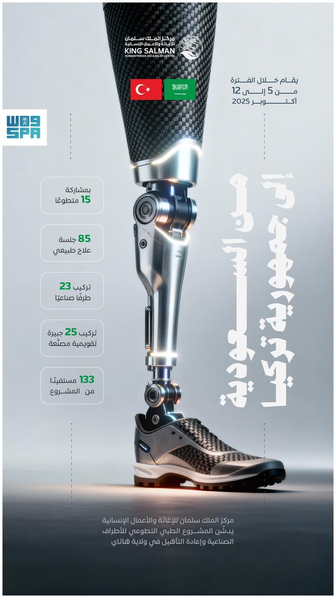 SPAregions's tweet image. #انفوجرافيك_واس 

إنسانية تتجاوز الحدود.. أطراف صناعية وأمل جديد.

#مركز_الملك_سلمان_للإغاثة | #واس_عام