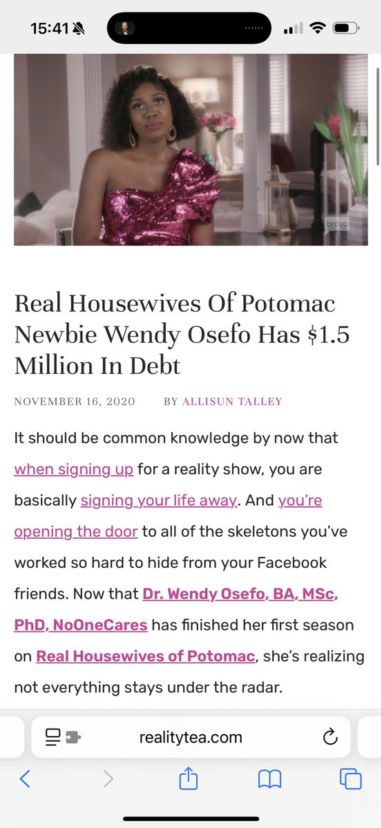 RealityWithBri's tweet photo. Makes me wonder if there was some truth to this story from years ago. Honestly I’m still kinda shocked, prayers to Wendy and the Osefo family 🙏🏾 #RHOP https://t.co/ewkXjjXVTx