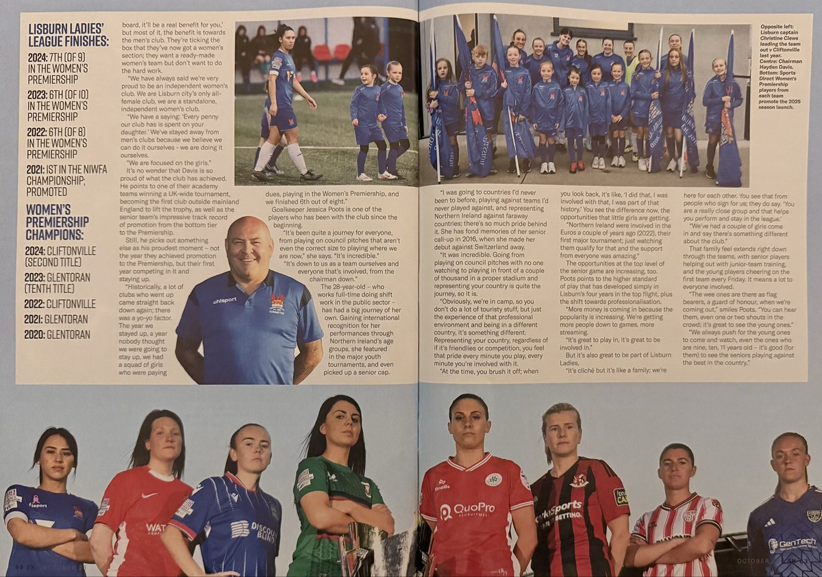 LisburnLadiesFc's tweet photo. Just a wee Independent Girls club from Lisburn City with a 4 x Page spread in the biggest National Women’s Football Magazine “She Kicks”
#girlsonlyfootballclub
#PlayerDevelopmentIsKey
#familyclub
#oneclub
#heartofthecommunity
GIRLS IN BLUE - PLAY WITH PASSION https://t.co/byLx31d2F1