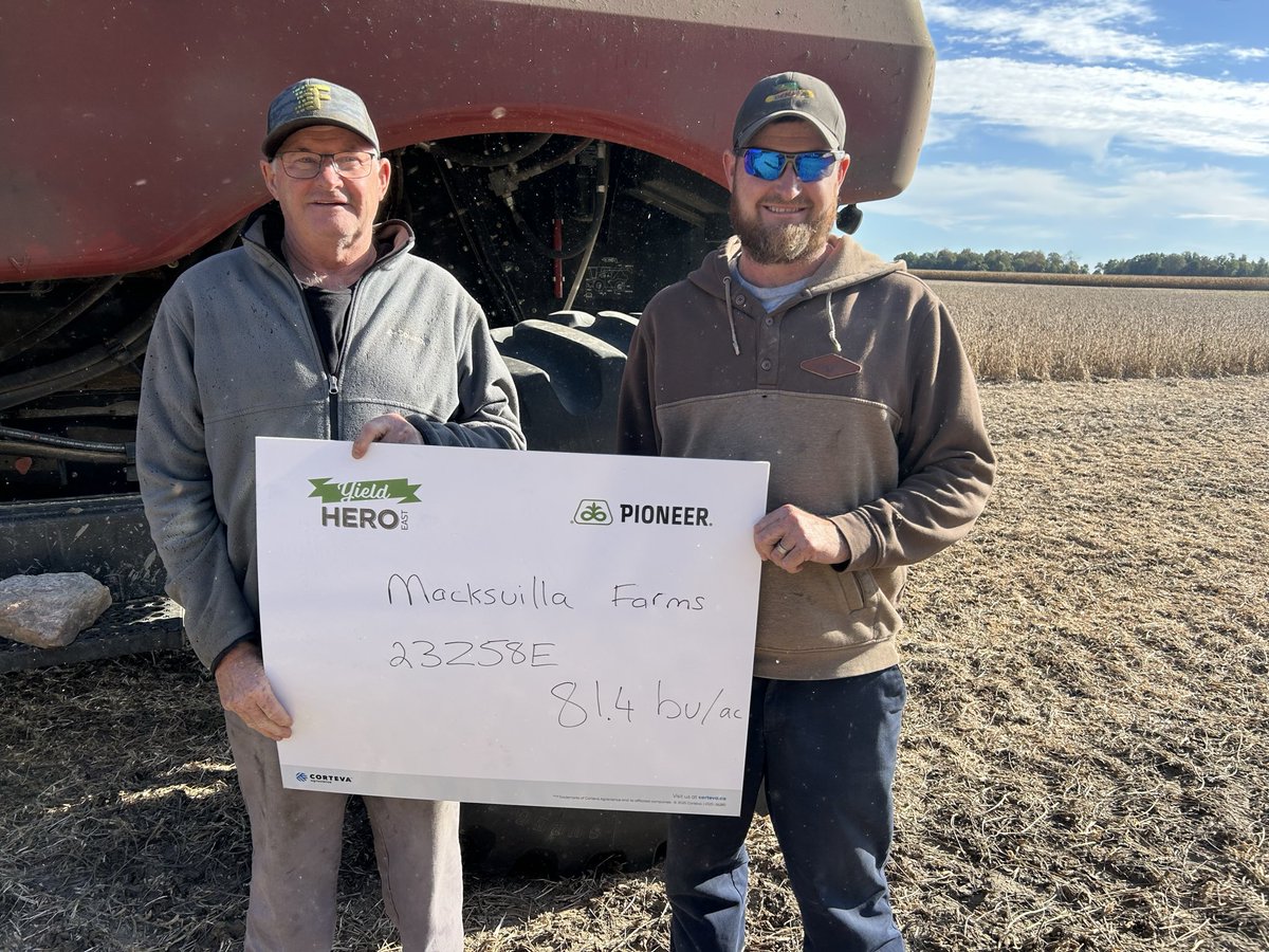 Macksvilla Farms,Glencoe Ont.  A beautiful looking field of beans all season long of Pioneer 23Z58E ringing in at 81.4 Bu/ac
#yieldheroeast #pioneerseeds.ca