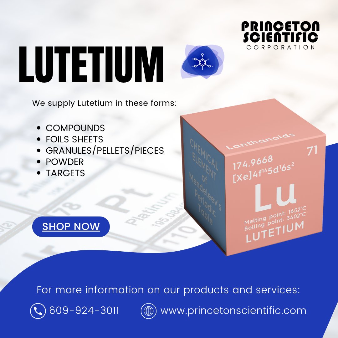 Rare-earth Lutetium (Lu) available in various forms for specialized optical, laser, and nuclear applications.
💡 Learn more: princetonscientific.com
#Lutetium #RareEarth #OpticalMaterials #AdvancedMaterials #PrincetonScientific