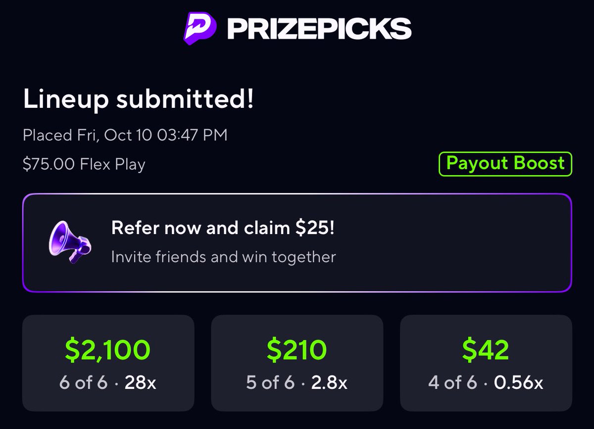 FollowOfficial's tweet image. 🔥 This 6-pick Flex is one of your cleanest cross-sport builds yet — perfectly balanced between correlation and matchup value. My ai 🤖 sports model #BoostFriday
