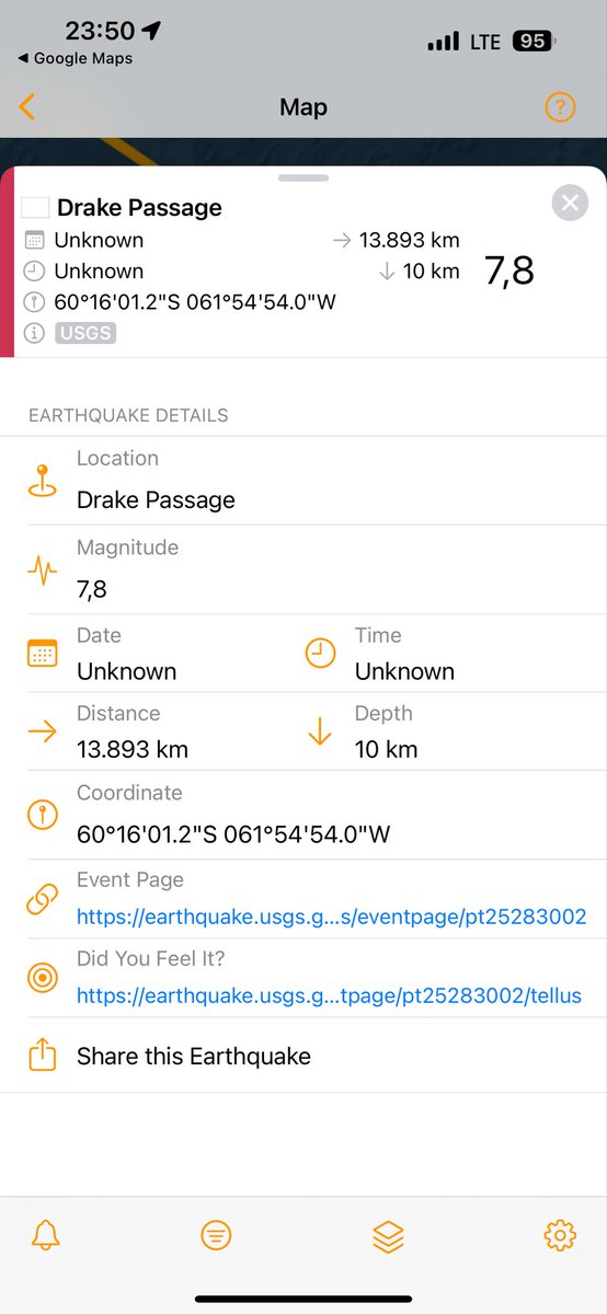delihasan7's tweet image. A powerful 7.8 magnitude earthquake struck the Drake Passage at a depth of ~10 km, sending shockwaves across the remote seas. No immediate reports of damage, but the force was extraordinary.

#Earthquake #DrakePassage #TectonicShift #SeismicActivity #NatureUnleashed