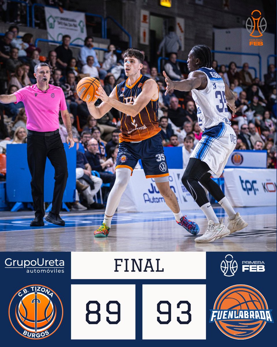 PRIMERA FEB J.3| Final. 

⏰4ºC/ 0:00
Grupo Ureta Tizona 8⃣9⃣
Flexicar Fuenlabrada 9⃣3⃣

#SomosTizona #EspírituTizona #PrimeraFEB