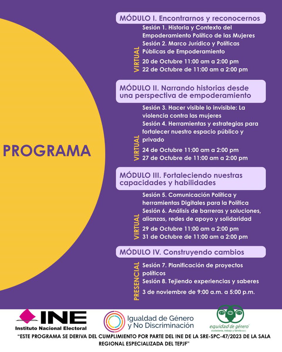ieebcs's tweet image. ✊ ¡Impulsa tu liderazgo político!
🟣 Súmate al Programa de Reempoderamiento de las Mujeres en la Política 2025.
📅Del 20 de octubre al 3 de noviembre.
👉Modalidad híbrida
☝️Inscríbete antes del 17 de octubre.
💻 Regístrate aquí:
docs.google.com/forms/d/e/1FAI…