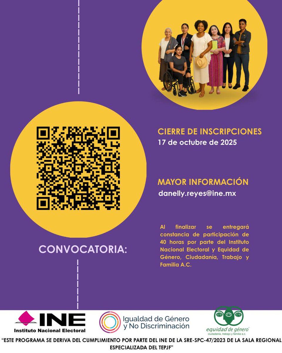 ieebcs's tweet image. ✊ ¡Impulsa tu liderazgo político!
🟣 Súmate al Programa de Reempoderamiento de las Mujeres en la Política 2025.
📅Del 20 de octubre al 3 de noviembre.
👉Modalidad híbrida
☝️Inscríbete antes del 17 de octubre.
💻 Regístrate aquí:
docs.google.com/forms/d/e/1FAI…