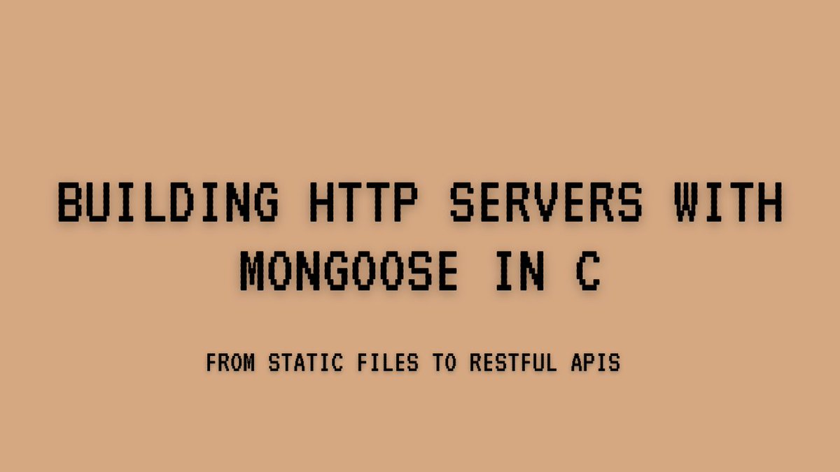_trish_xD's tweet image. Built HTTP servers in C to see how web servers actually work under the hood
Using Mongoose, you can build both:
- A static file server
- A dynamic RESTful API server
- With JSON parsing & minimal code