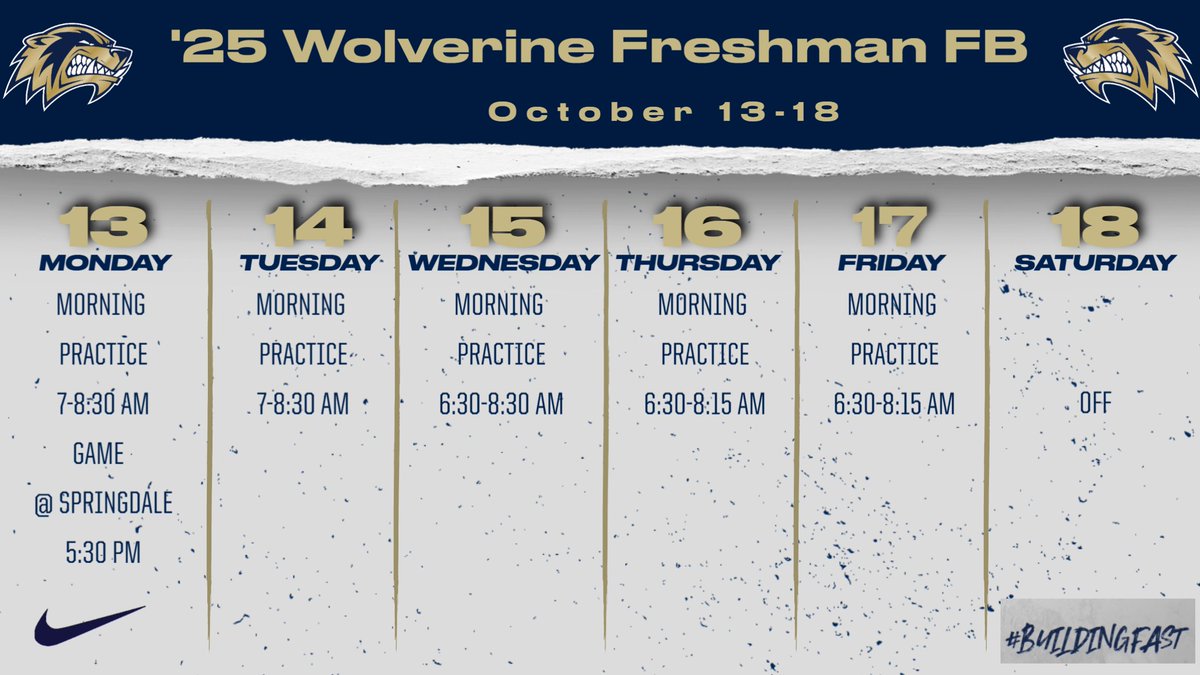 This week's schedule.