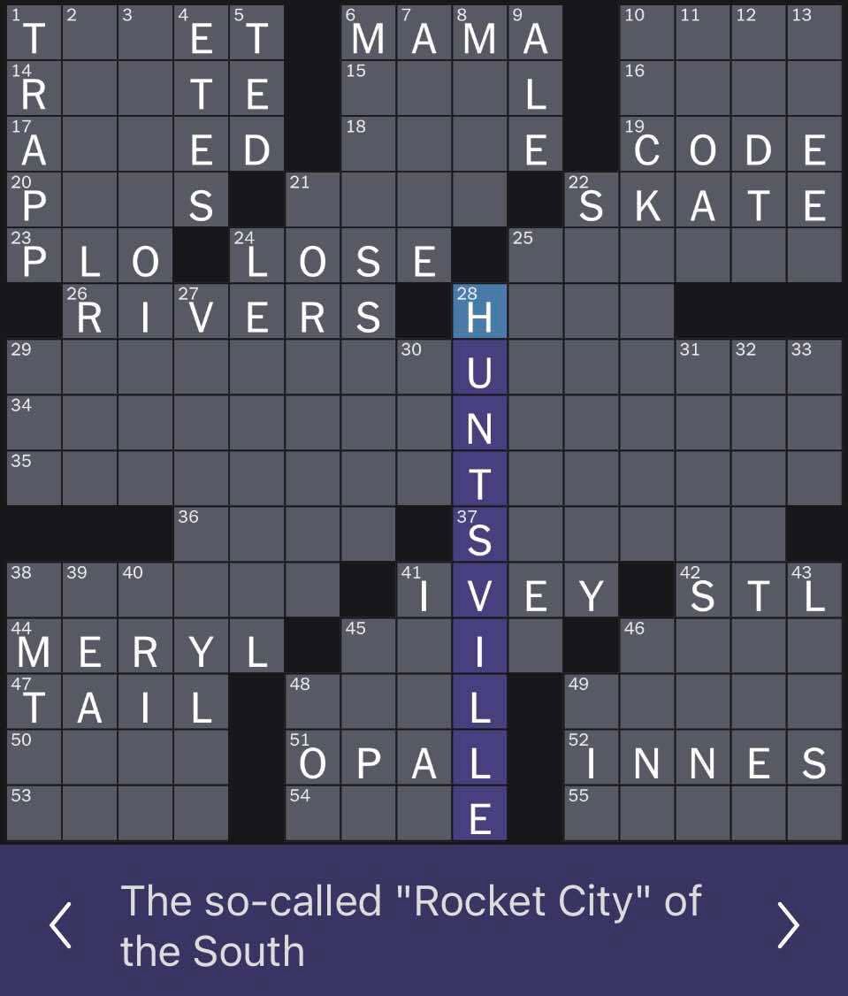 Today in the NYT crossword: