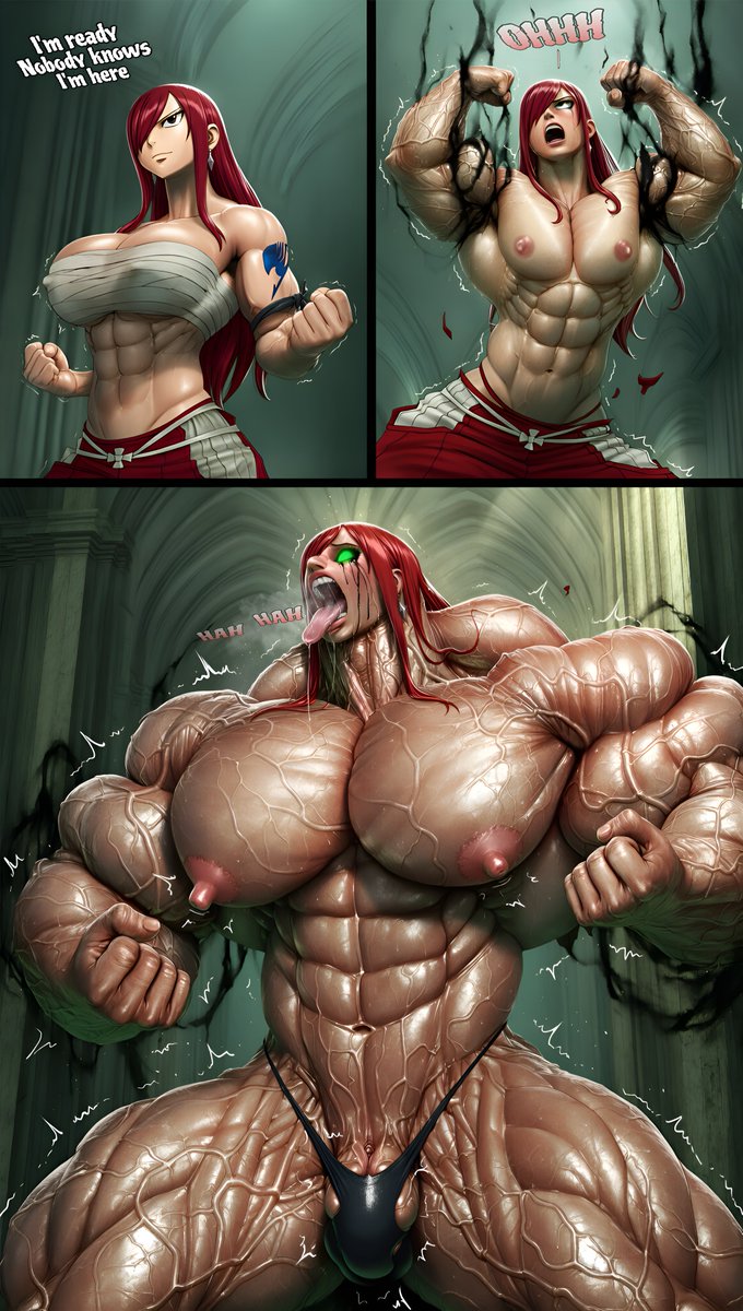 Orhidenaaa's tweet photo. Commission - What would have happened if Erza embraced the power in the beginning + futa variant https://t.co/HXluJkXOFU