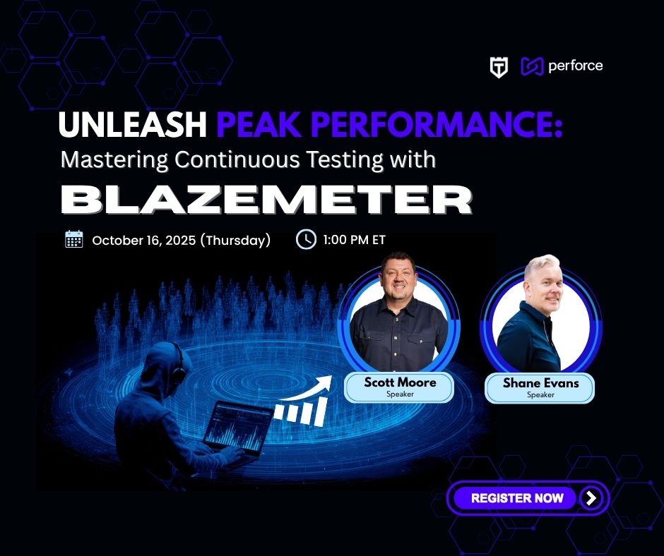 🧠 #Performance issues shouldn’t be discovered in production. With BlazeMeter, you can simulate realistic loads, identify bottlenecks early &amp; integrate testing right into CI/CD. Catch problems before your users do. 👉testguild.com/webinar-unleas…  <a href="/perforce/">Perforce Software</a> <a href="/neoevans/">Shane Evans</a> <a href="/loadtester/">Scott Moore</a>