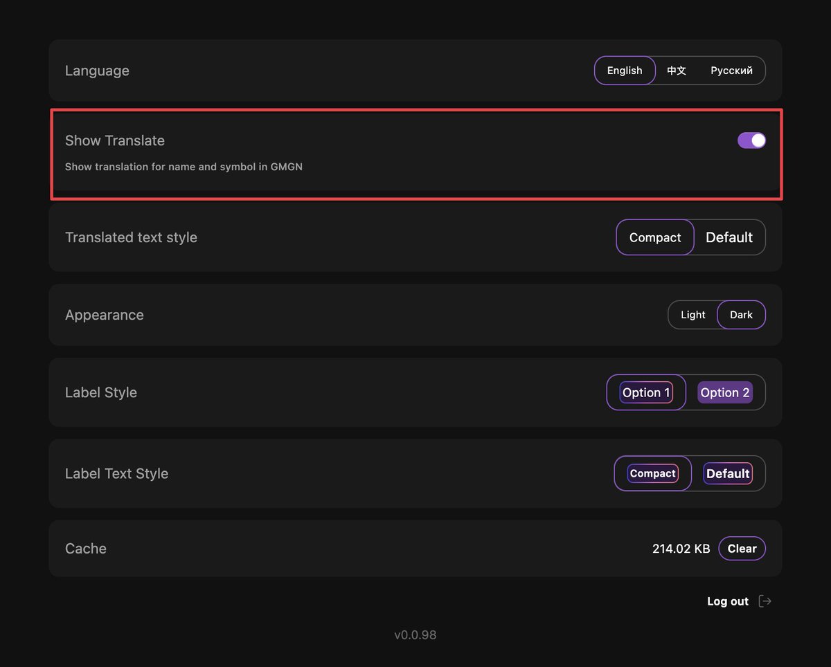 frontrunpro's tweet image. Props to GMGN for shipping native translation. We’re still seeing Frontrun deliver broader, more reliable coverage. Prefer no overlap? You can toggle off on either frontrun or gmgn