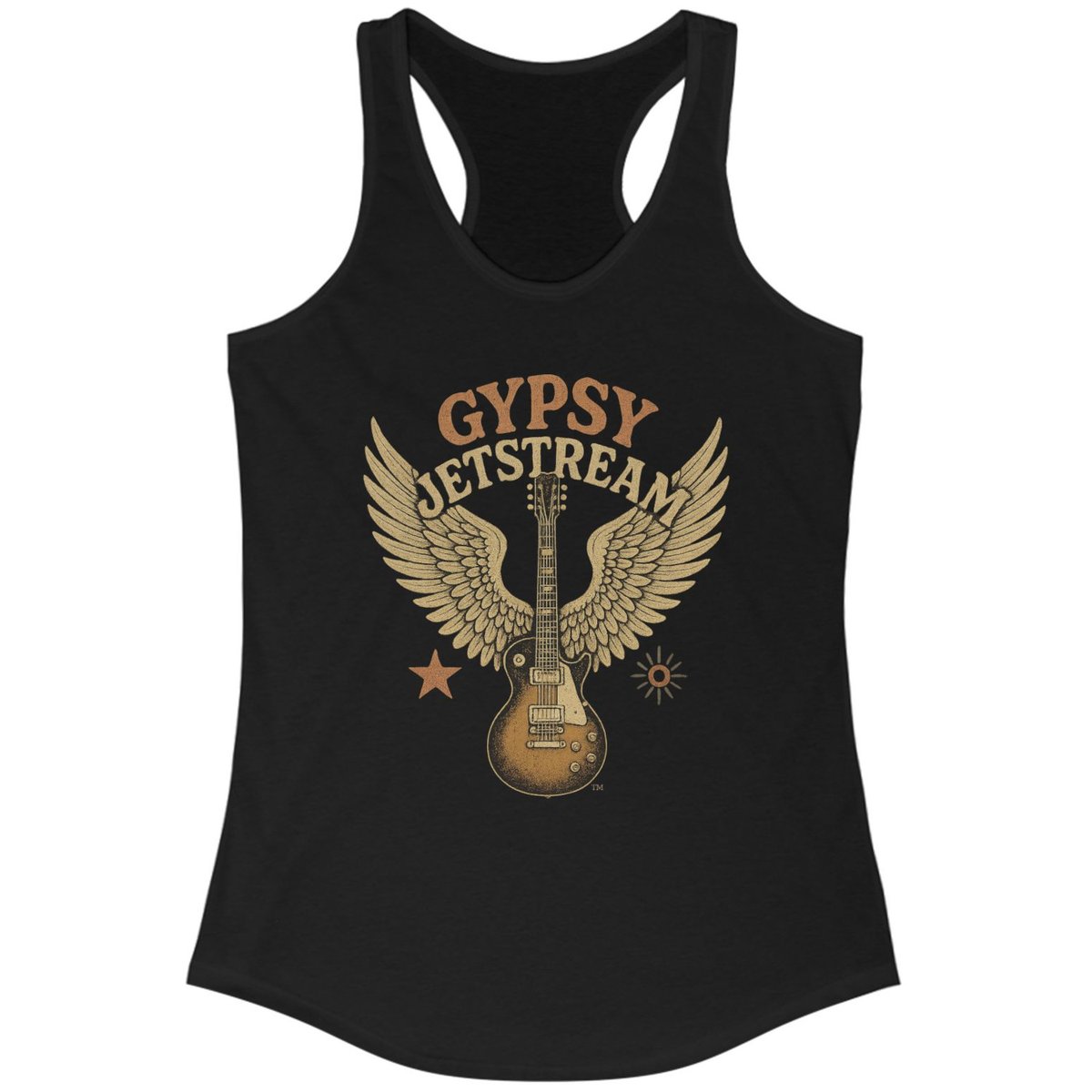 LussoLocale's tweet photo. The Gypsy Jetstream Rock Tank is here 🎸 Bold guitar-and-wings design, racerback cut, and official merch status make it a must-have for 2025. Shop now and let your wardrobe strike a chord of individuality. #Fashion #Style #OOTD #Streetwear #StreetStyle 🎸https://t.co/wCI0agvMXF https://t.co/OZFPaUEnSk