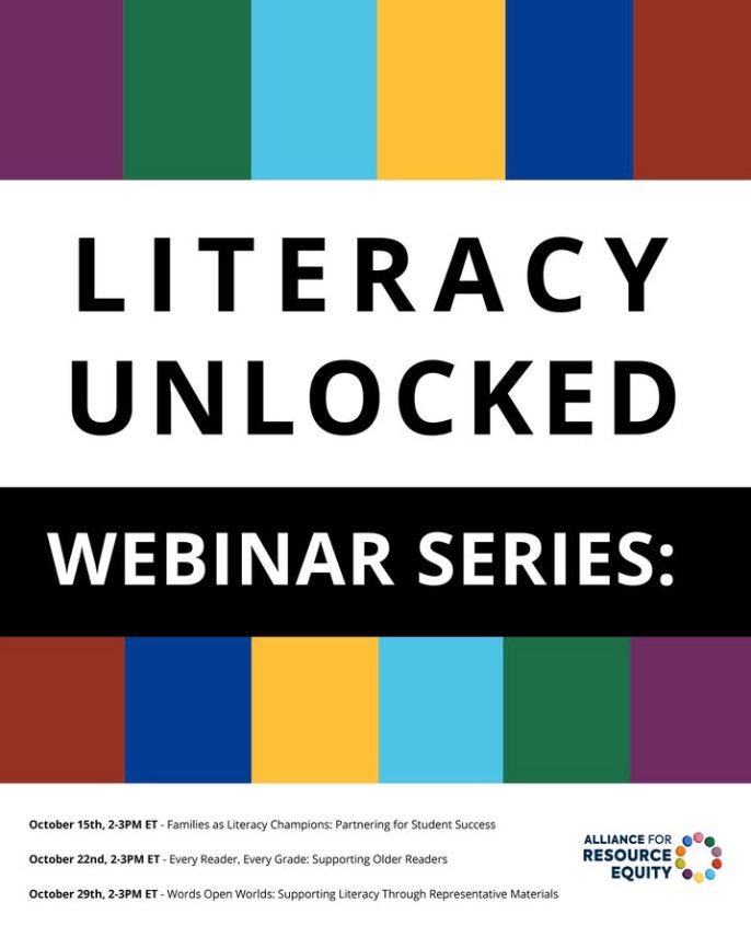💻 Join EdTrust for a three-part webinar series, Literacy Unlocked, on October 15th, 22nd, and 29th from 2-3 p.m. ET to gain strategies, stories, and tools for advancing equitable literacy opportunities across the education ecosystem.

register here: web.cvent.com/hub/events/e77…