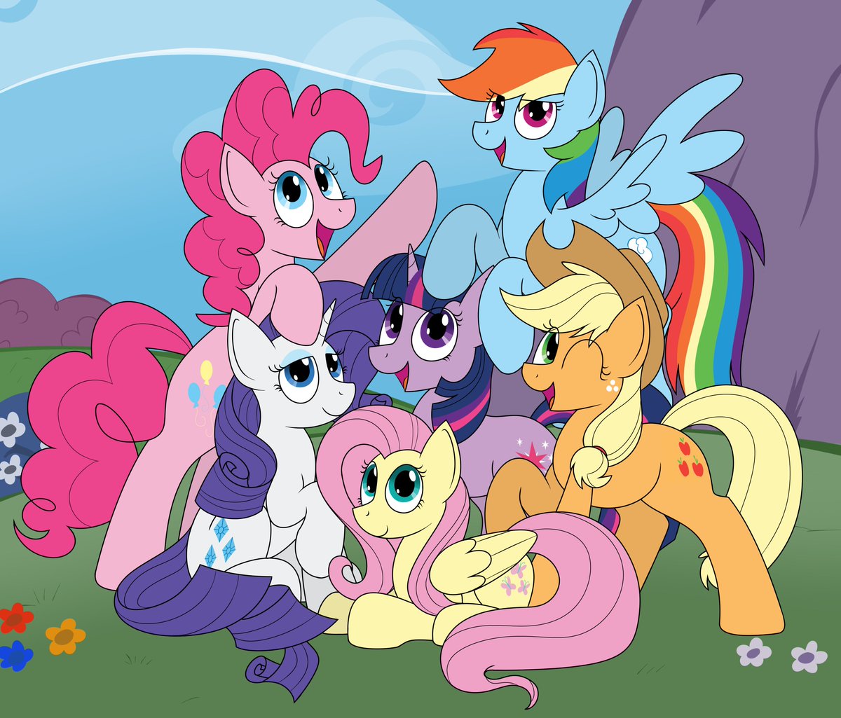 Daily Mare 282 
The Mane 6  
These 5 pretty mares and Rarity have brought me 15 years of a life changing experience, without these 6 mares I would have never have met so many wonderful friends and BF. 

I could not fathom a life without these technicolor poners.

Happy Anni fɑgs!