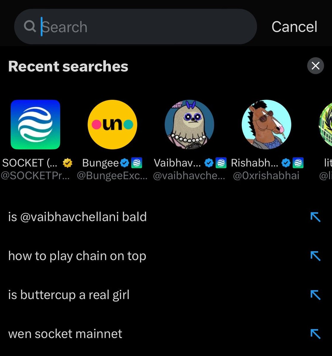 SOCKETProtocol's tweet image. Post your recent searches. Don't cheat.