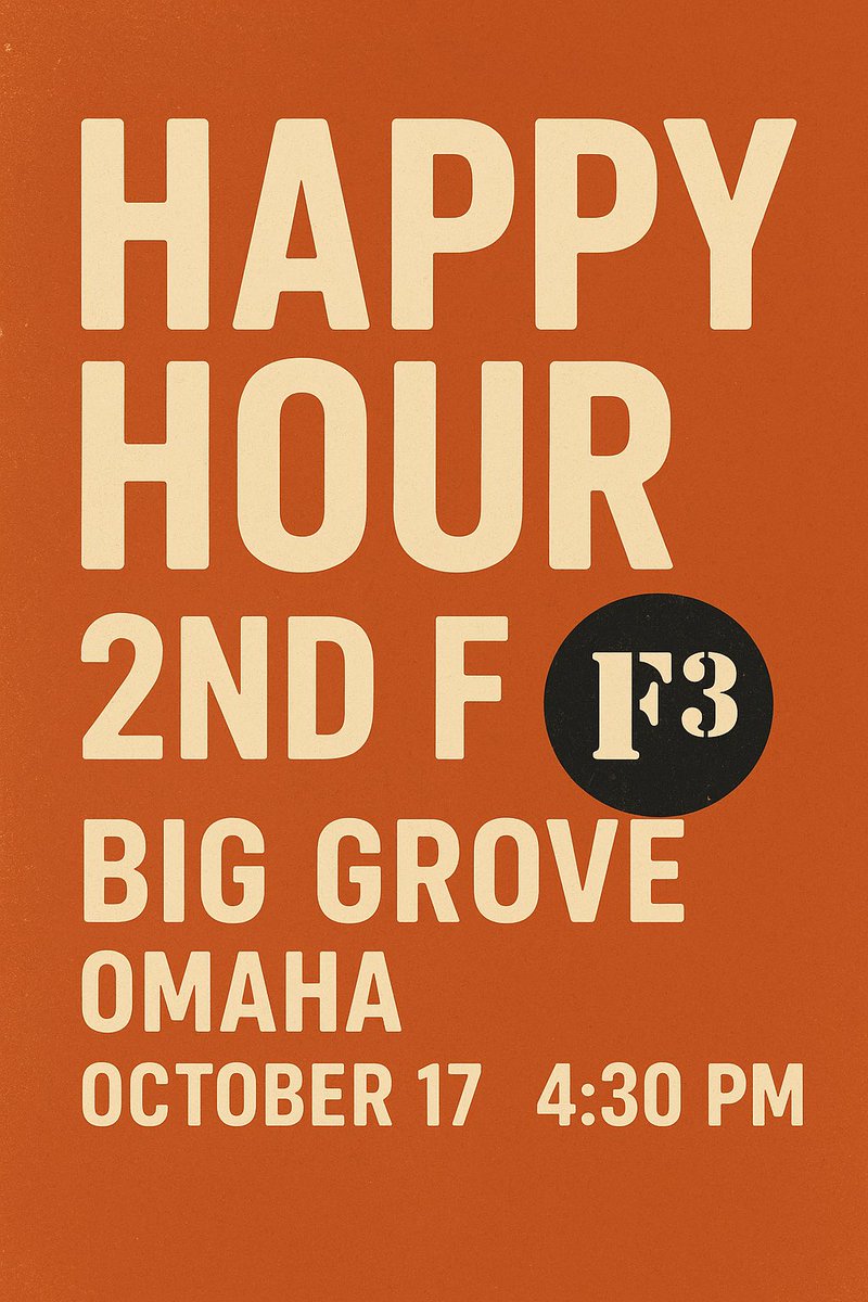 One week from today!
<a href="/F3Omaha/">F3Omaha</a>