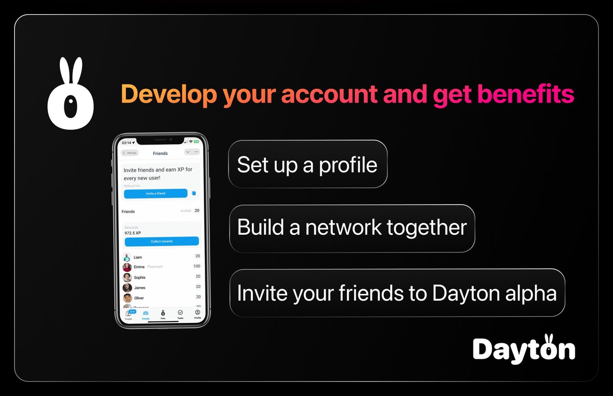 DaytonApp's tweet image. 🛠️ Tasks in alpha: Focus on invites. Preparing for when they integrate with walk mechanics.
#Dayton #Airdrop #TON #NFT #PlayToEarn