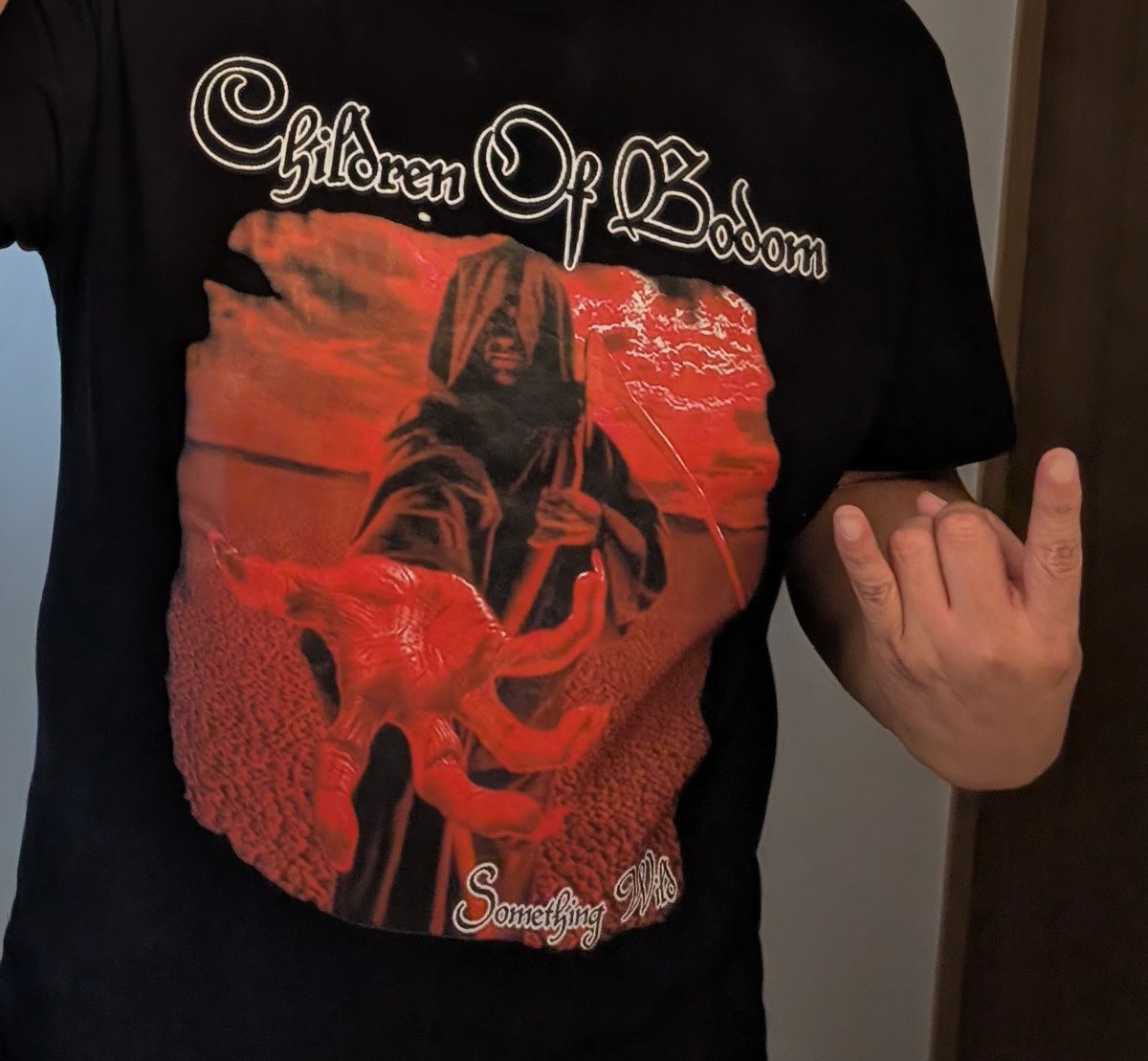 V04N6's tweet image. 病院行くのに死神のTシャツってどうなの🤨
