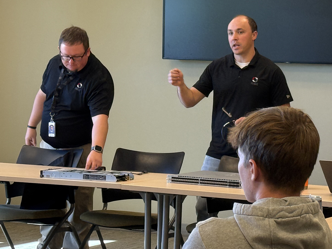 DCN_ND's tweet image. DCN, @NISC_coop &amp;amp; Technical Training &amp;amp; Safety (TT&amp;amp;S) partnered to host students from SkillsUSA for their IT Hands-On Learning Day. Tim, Nathan, Evan, Caleb &amp;amp; Nick created an unforgettable learning opportunity thanks to their willingness to share knowledge &amp;amp; answer questions!