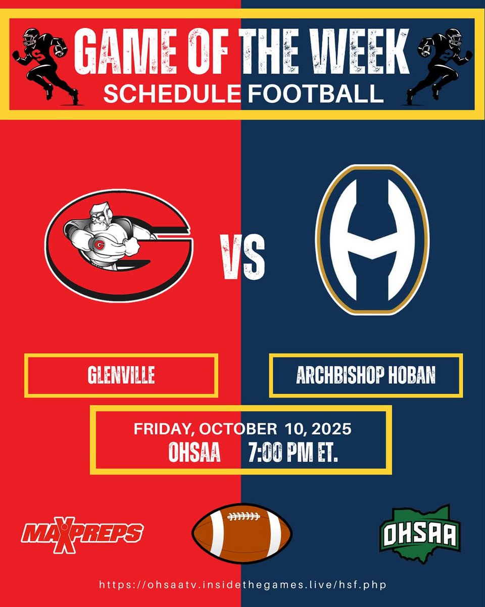 Ted Ginn Jr (@tedginnjr_19) on Twitter photo ๐ข GAME OF THE WEEK
๐ <a href="/TarblooderFB/">Glenville Tarblooders Football ๐</a>  ๐ Archbishop Hoban
๐ Friday, October 10, 2025
โฐ 7.00 PM
๐บ Live streaming โฌ๏ธ
ohsaatv.insidethegames.live
<a href="/JaylenEdwards2_/">Jaylen</a> <a href="/Cjayyy3_/">Chris (Cj) Newell Jr. 3โญ๏ธ</a> <a href="/JCincere8/">Cincere Johnson 4โญ๏ธ</a> <a href="/DabigRootJJ/">Jamir โJJโ Perez 3โญ๏ธ</a> <a href="/yungvelly2_/">Arvell nelson</a> <a href="/Paulysadler1/">Pauly Sadler 3โญ๏ธ</a> 
#villeon3familyon6 ๐ข GAME OF THE WEEK
๐ <a href="/TarblooderFB/">Glenville Tarblooders Football ๐</a>  ๐ Archbishop Hoban
๐ Friday, October 10, 2025
โฐ 7.00 PM
๐บ Live streaming โฌ๏ธ
ohsaatv.insidethegames.live
<a href="/JaylenEdwards2_/">Jaylen</a> <a href="/Cjayyy3_/">Chris (Cj) Newell Jr. 3โญ๏ธ</a> <a href="/JCincere8/">Cincere Johnson 4โญ๏ธ</a> <a href="/DabigRootJJ/">Jamir โJJโ Perez 3โญ๏ธ</a> <a href="/yungvelly2_/">Arvell nelson</a> <a href="/Paulysadler1/">Pauly Sadler 3โญ๏ธ</a> 
#villeon3familyon6