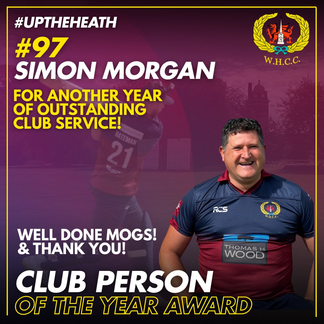 wh_cc's tweet image. WHCC Senior Awards Evening 2025 | @WRSSClub 

🏆 Club Person of the Year

#9️⃣7️⃣ Simon Morgan

Awarded for yet another outstanding season of service to the club, both on and off the pitch! 

Well done Mogs, and thank you! Totally deserved! 👏❤️ 

#UpTheHeath