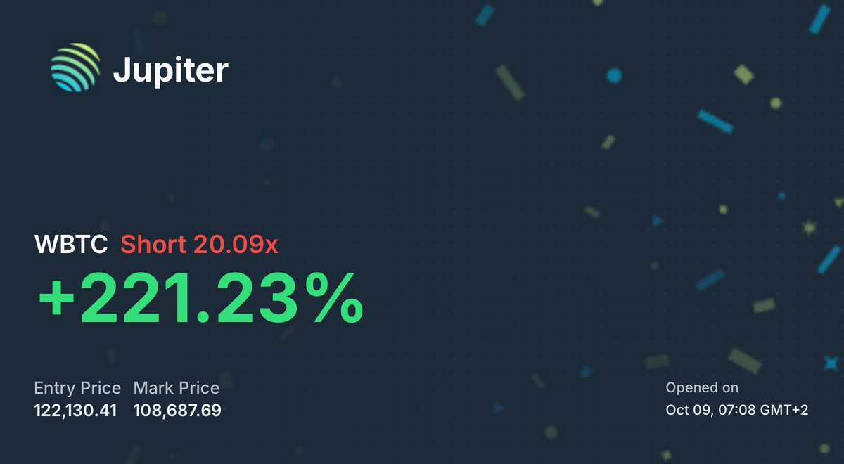 Using <a href="/JupiterExchange/">Jupiter</a> to short the market, what a dump 💀