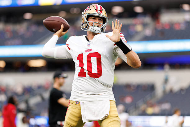 RoundtableSN's tweet image. 49ers ruled out QB Brock Purdy and WR Ricky Pearsall for Sunday’s game at Tampa Bay, per @AdamSchefter #FTTB 

49ers QB Mac Jones starts again.