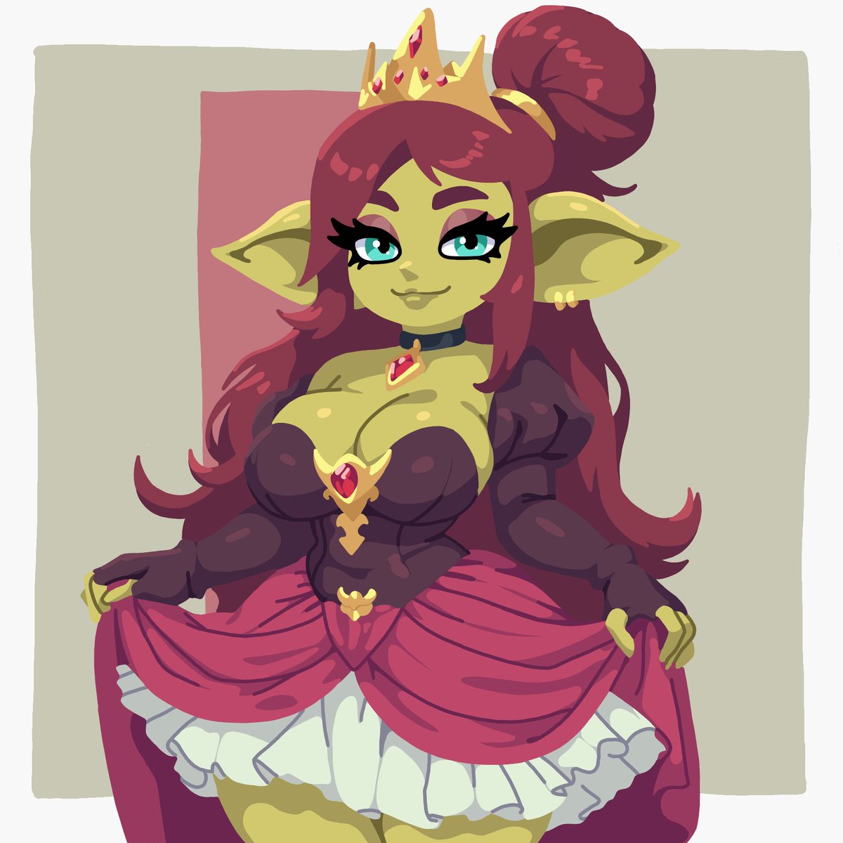 goblin_thrwy's tweet photo. #nsfw #magstober Day 10 - Princess!

A night of sick nasty hip-slapping bed-breaking sex with goblin royalty, but there's a solid 90% chance she'll order your execution in the morning just for funsies. Would you accept the invitation? https://t.co/l8aYEaYayl